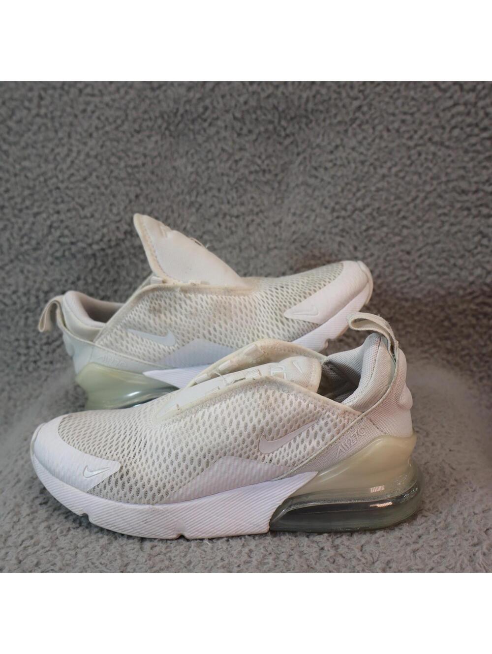 Nike Air Max 270 Kids Running Shoes 2.5Y White Youth Shoes